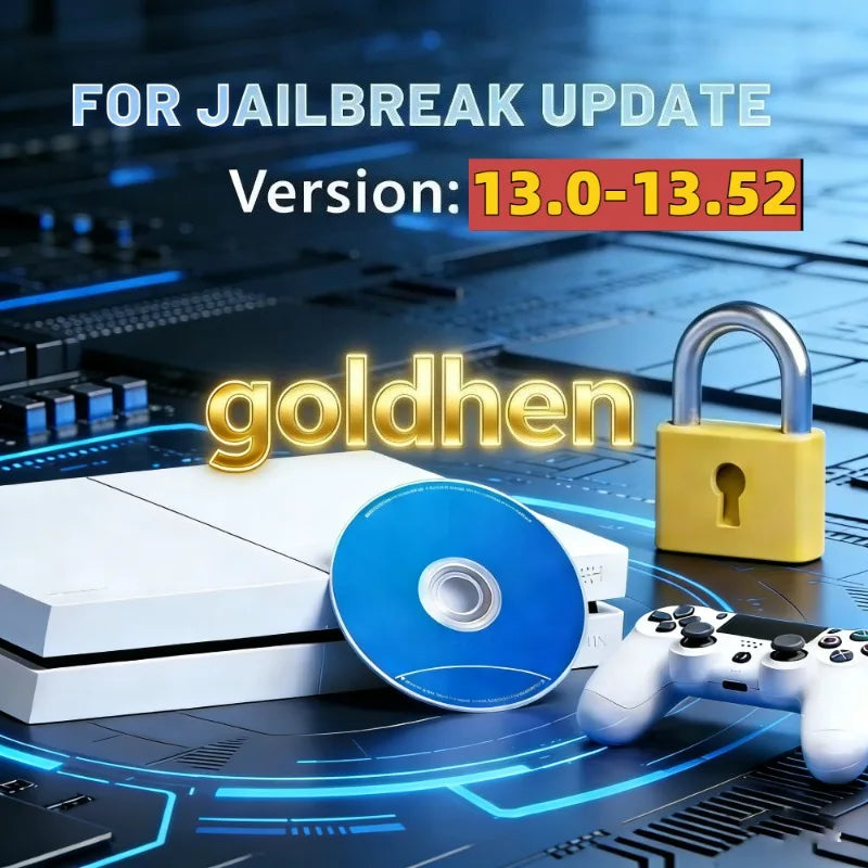 GoldHEN for PS4 Jailbreak Disc V9.0-12.52 Collector’s Edition CD 1-Click Boot Tool Supports FW 9.0–13.52 Homebrew Backup Loader