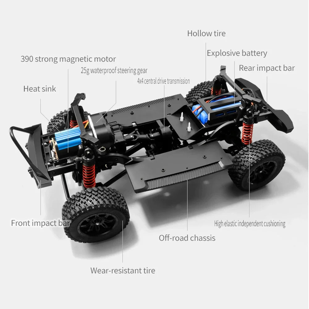 MN128 RC Crawler 1/12 Full Scale 4x4 2.4G Climbing Buggy Vehicle with LED Light 4WD Off-road Remote Control Cars Model Toys