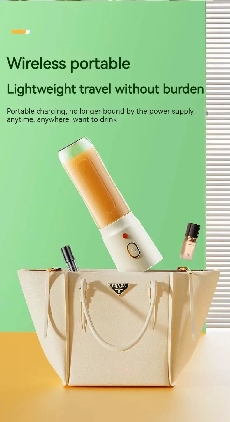 Portable Blender Juicer 450ml Electric Fruit Juicer USB Rechargeable Lemon Orange Fruit Juice Cup Smoothie Blender 2cups