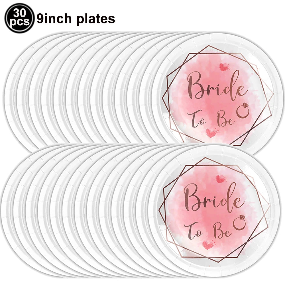 Bride to Be Party Decorations Rose Gold Tableware Photo Prop Confetti Balloon Tablecloth Bridal Shower Party Decors Supplies