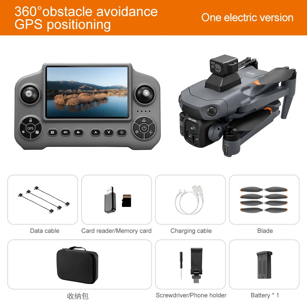 Lenovo A1R Drone GPS 8K HD 5G WIFI FPV Foldable Quadcopter Brushless Motor Laser Obstacle Avoidance Large Screen Remote Control