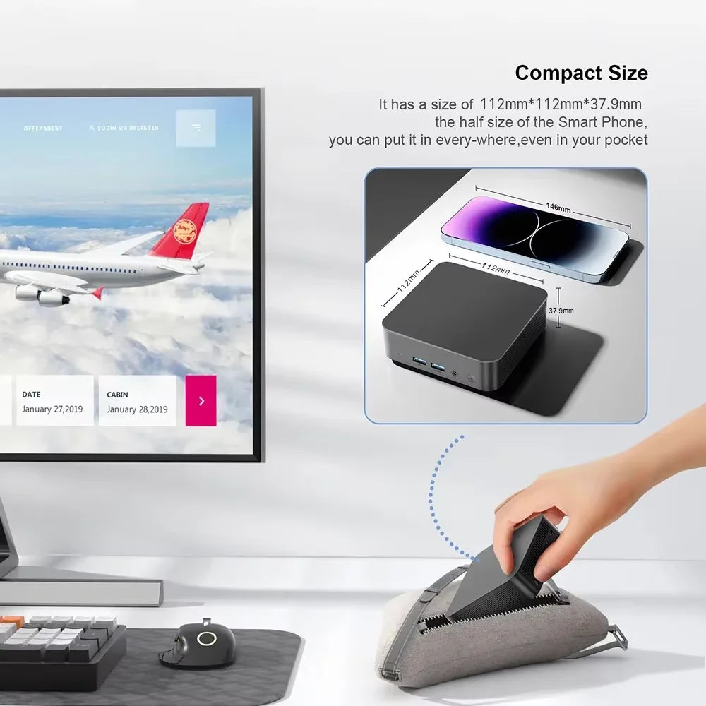 NEW Mini PC Windows 11 Pro Intel Core I9 10980HK N150 16GB 32GB RAM 1TB 2TB SSD WiFi6 Portable Gaming Computer Office PC Desktop
