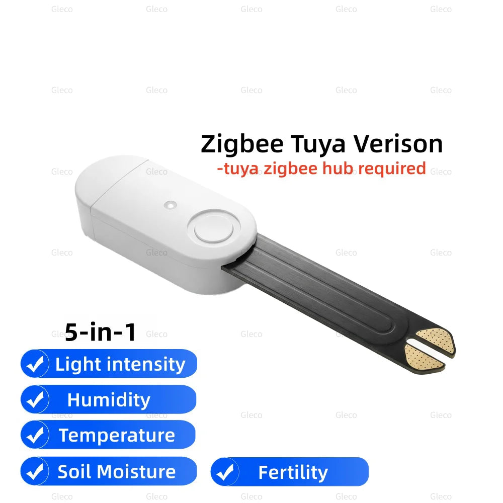 3-in-1/4-in-1 Zigbee Soil Moisture Sensor Humidity Meter Temperature Tester Light Detector Work With Tuya Smart Life 2MQTT HA