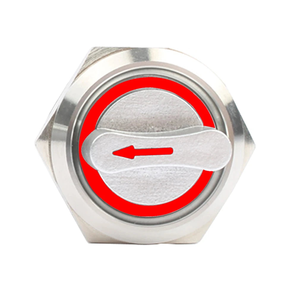 22mm 2/3 position Metal Selector Latching Push Button knob Rotary Switch DPDT SPDT 12V LED Illuminated 1NO1NC/2NO2NC ON OFF lock