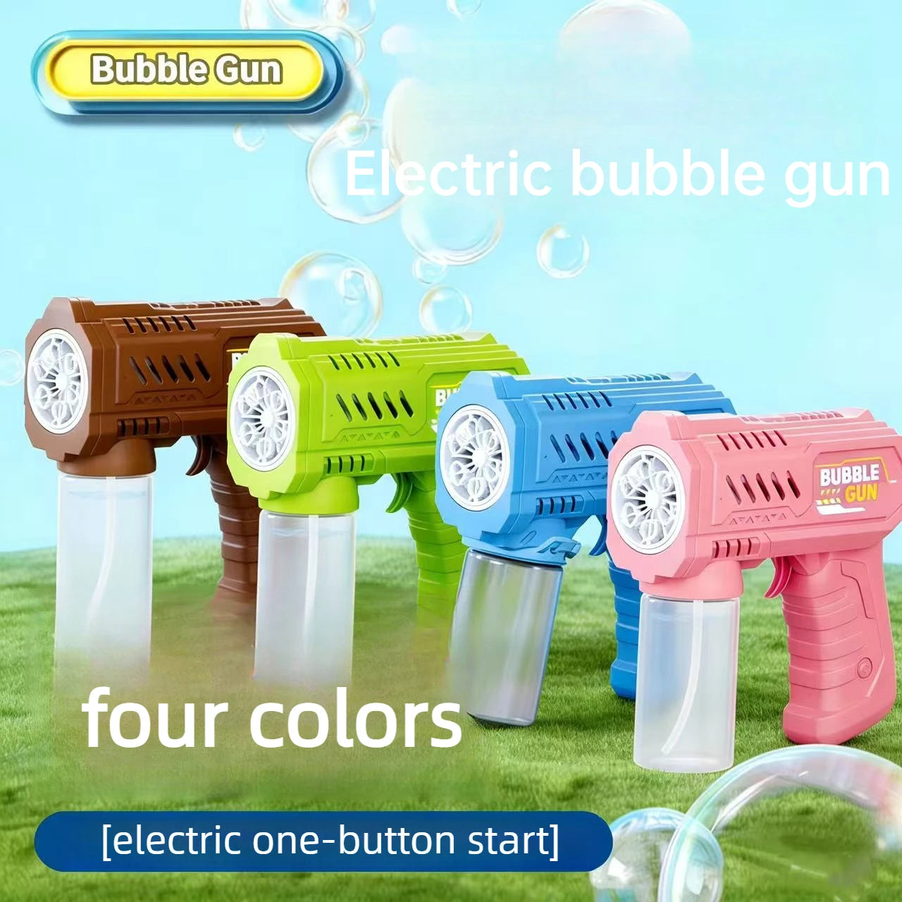 6 Holes Bubble Machine Electric Bubble Gun with Light  Automatic Bubble Blowing Toys Kids Soap Blower Summer Outdoor Game Toy