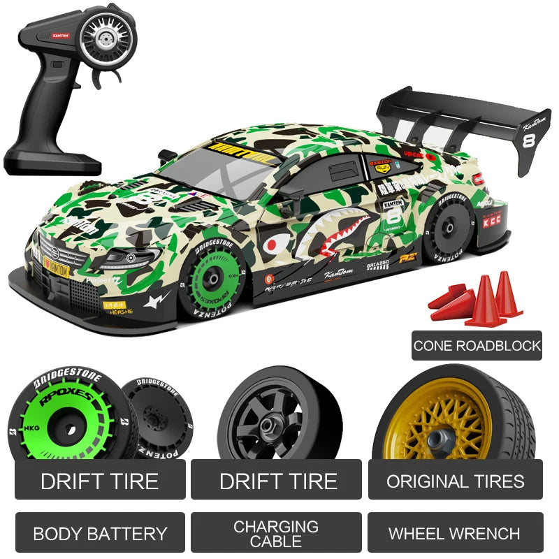 RC 4WD 2.4G Racing Car High Speed Off-Road Remote Control Drift Toys 1:16 with LED Light Race Sports Car for Boys Children Gift