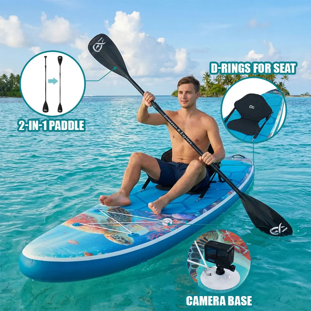 InnoExpo Stand Up Paddle Board Inflatable Surfboard Surf Sup Board Non-Slip Water Sport Paddleboard with Accessories