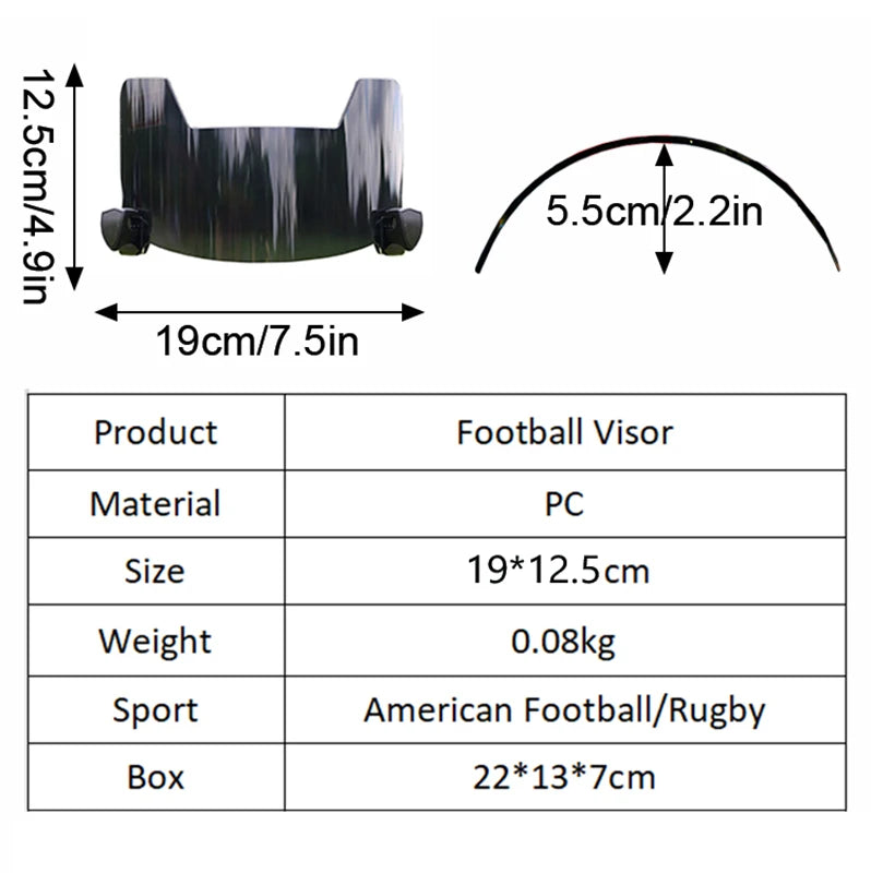 Universal Chrome Football Visor with Clip for American Football Helmet Eye Shield Visor for Adult And Youth Rugby Helmet