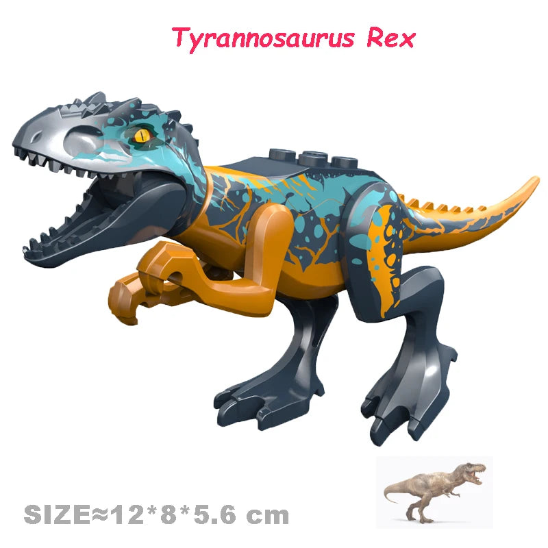 Jurassic Cool Dinosaurs World Triceratops Velociraptor Indominus T-Rex Model Assemble Building Blocks Toys For Children Boy Gift
