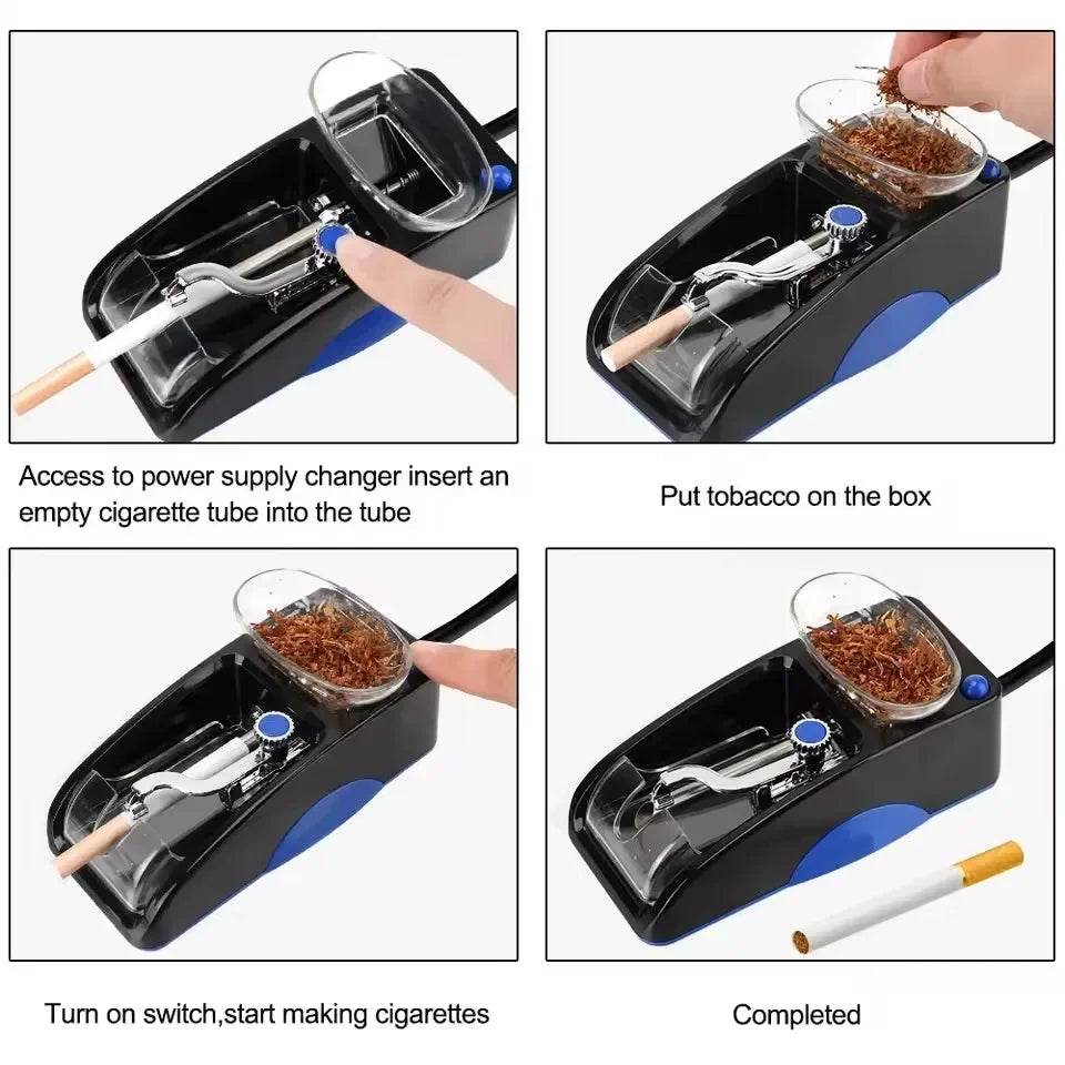 1PC Cigarette Rolling Machine Tobacco Roller Smoking Accessories EU US Plug DIY Injector Maker Smoking Tool Electric Automatic