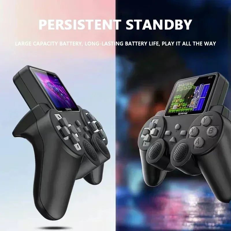 S10 Portable Retro Game Player - 520 Classic Games, 2-Player Mode, AV/TV Output, Mini Handheld Console for Kids
