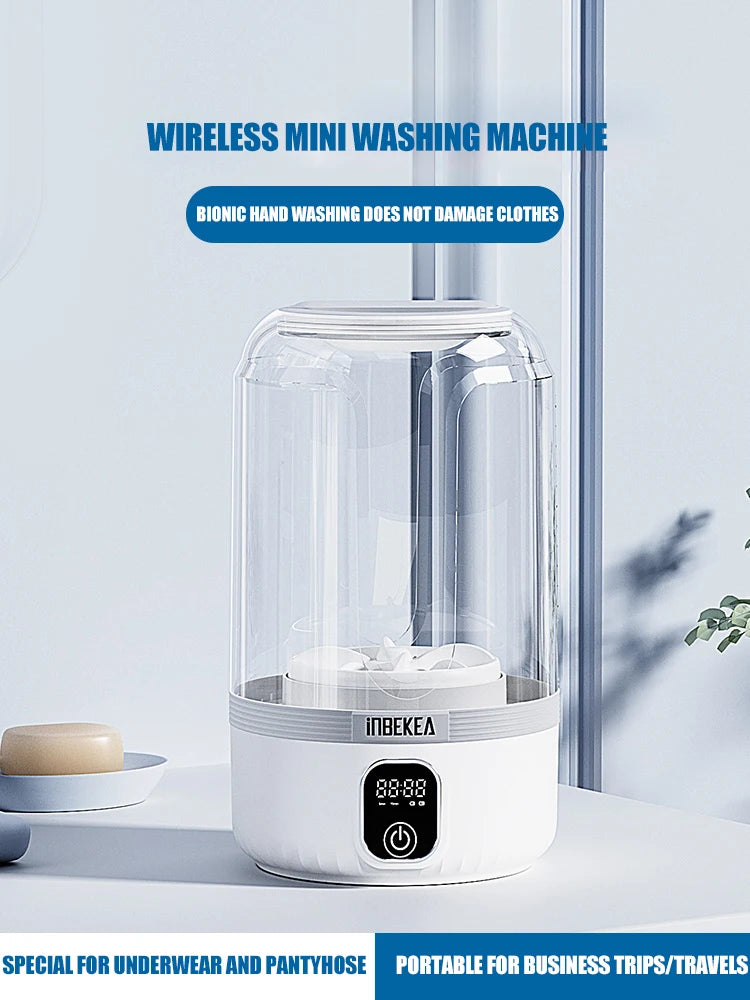 2025 wireless mini digital washing machine, rechargeable portable intelligent small underwear and sock specific washing cup 1.5L