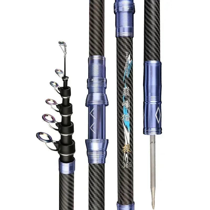 Best Telescopic Portable Rotary Fishing Rod 2.4M,2.7M,3.6M,3.9M,4.5M Fishing Rod 15kg Travel Sea Boat Rock Fishing Spinning Rod