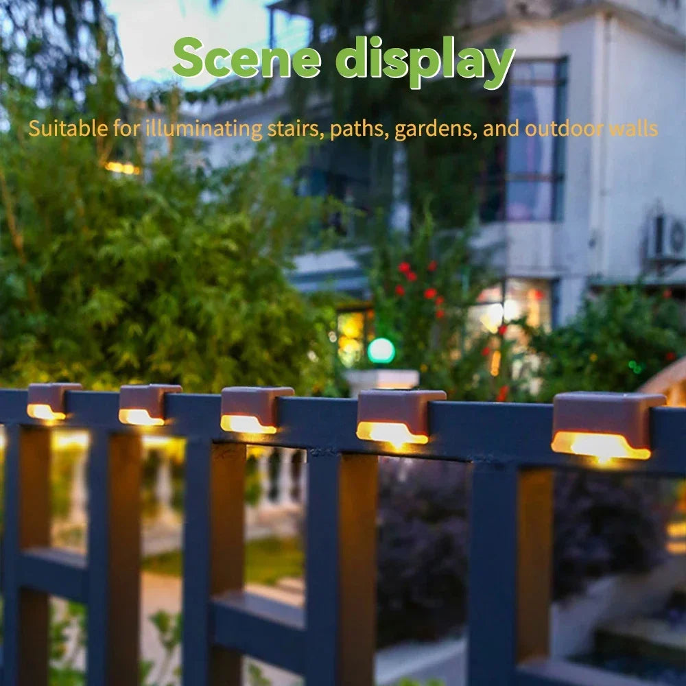 Solar LED Light Outdoor Garden Light Solar Fence Lamp Waterproof Deck Lamp Solar Stair Light Patio Stairs Pathway Garden Decor