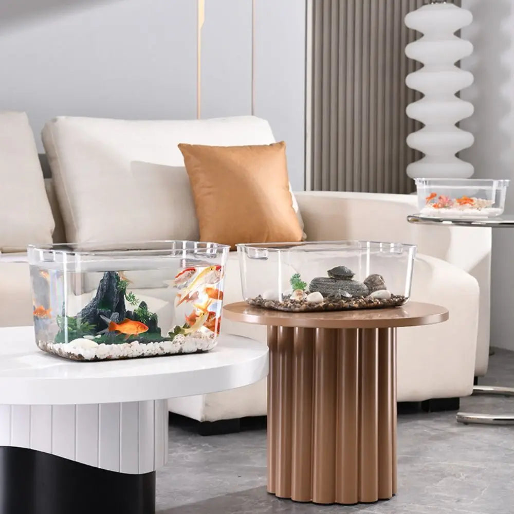 Fall Prevention Explosion-proof Plastic Fish Tank PET Transparent Tabletop Fish Tank Small Ecological Water Tank