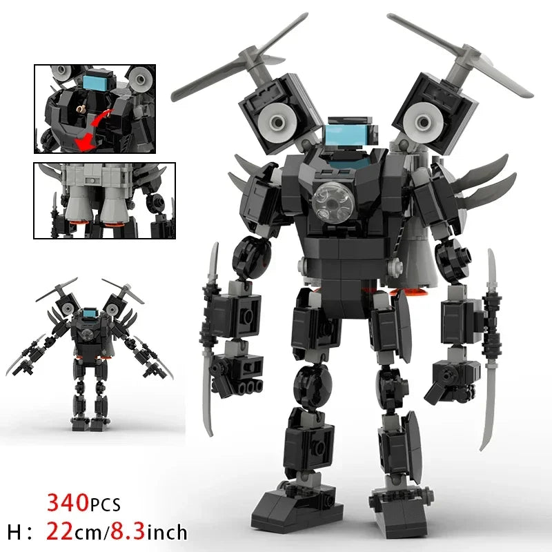 Moc Skibidi Toilet Action Figures Model Building Blocks Camerman Titan Speakerman Surveillance Man TVMan Boys Toys For Kids Gift