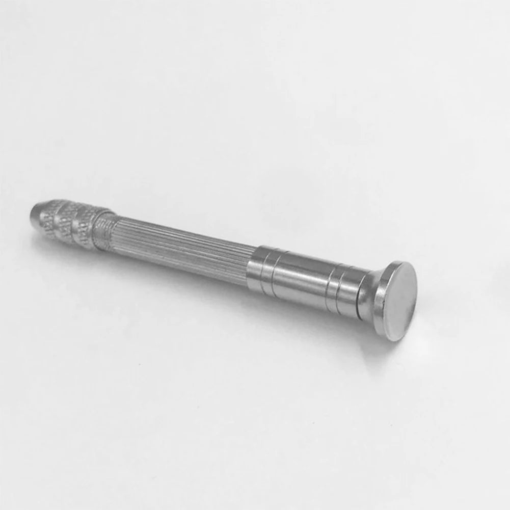 DIY Woodworking Drilling Rotary Tools Manual Aluminum Alloy Micro Hand Drill Non-slip Handle with 10pcs Drill Bits