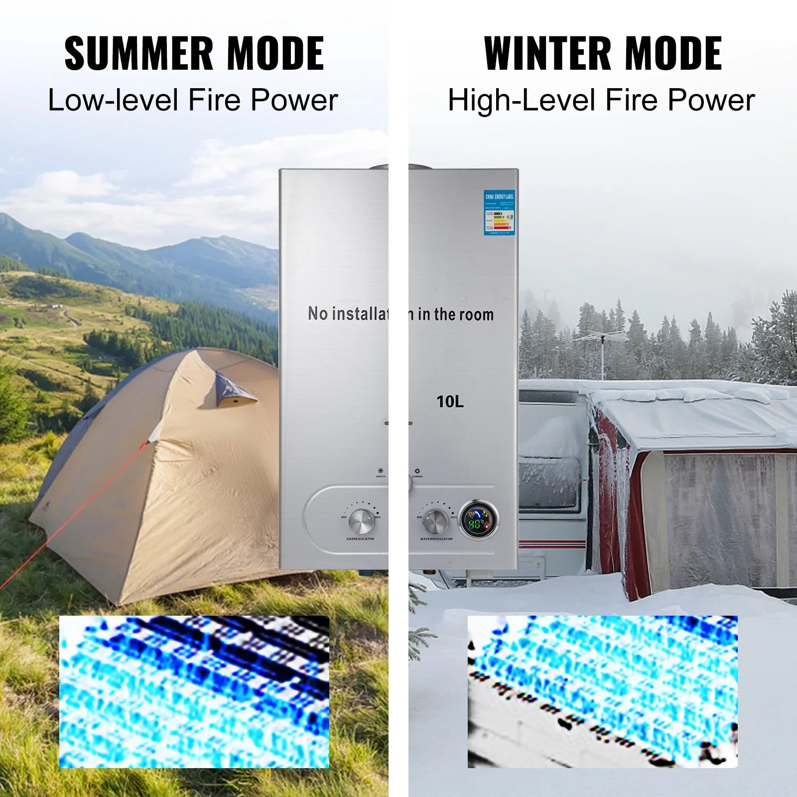 LPG LNG Hot Water Heater Instant Gas Water Heater Butane Propane Gas Boilerr 6-18L LPG Boiler Home Appliance Outdoor Heaters