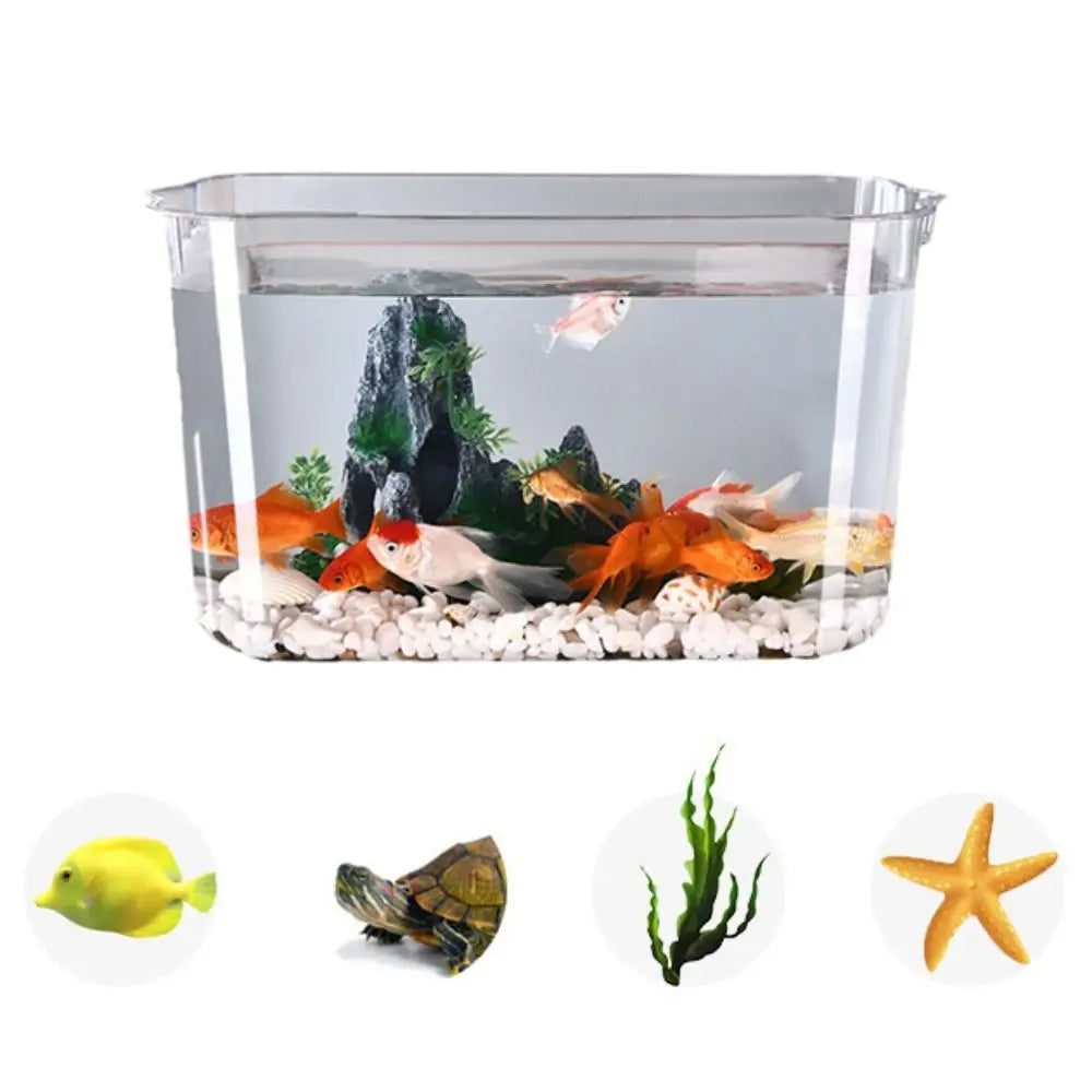 Fall Prevention Explosion-proof Plastic Fish Tank PET Transparent Tabletop Fish Tank Small Ecological Water Tank