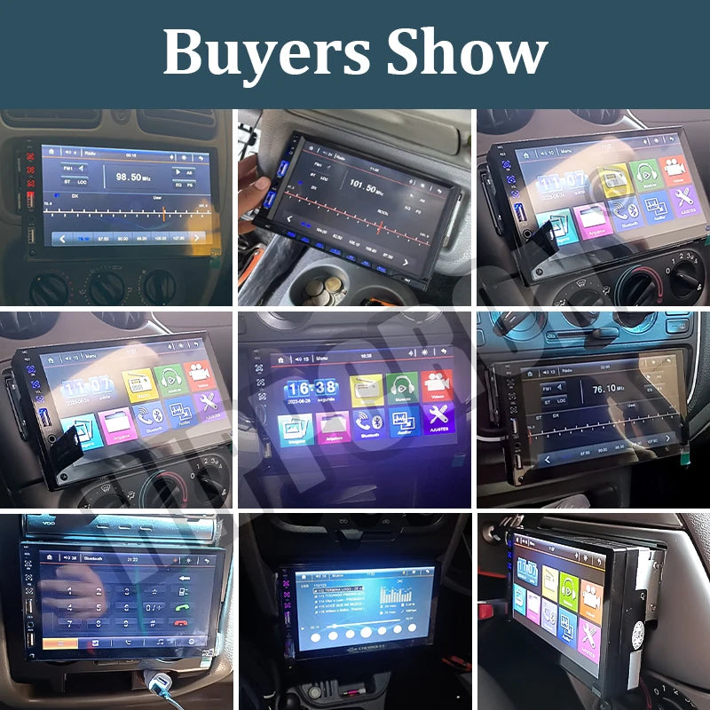 Hippcron 7 Inch Car Radio 1 Din MP5 Multimedia Player Touch Screen FM ISO Power Aux Input Bluetooth USB Mirror Link Universal