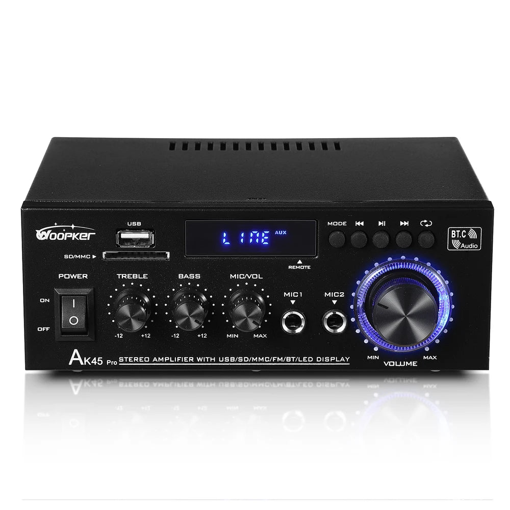Speaker AK45 PRO New 12V 220V 110V  HiFi Digital Amplifier Max Power 90Wx2 Channel 2.0 Bluetooth Surround Sound AMP