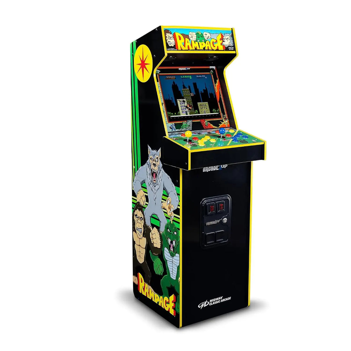 Mortal Kombat II Deluxe Arcade Machine - 14 Classic Games Cabinet with Real-Feel Joysticks & Buttons, Custom