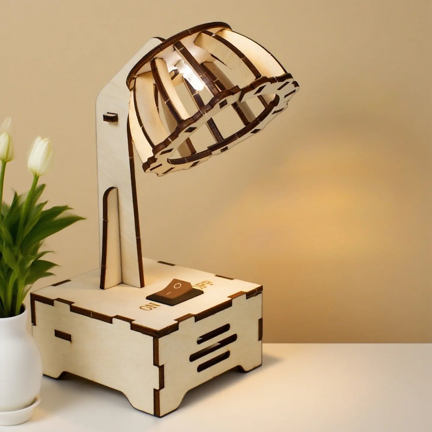 Children's science and education experiment models, children's DIY wooden table lamp hand-assembled toys, children's DIY gifts