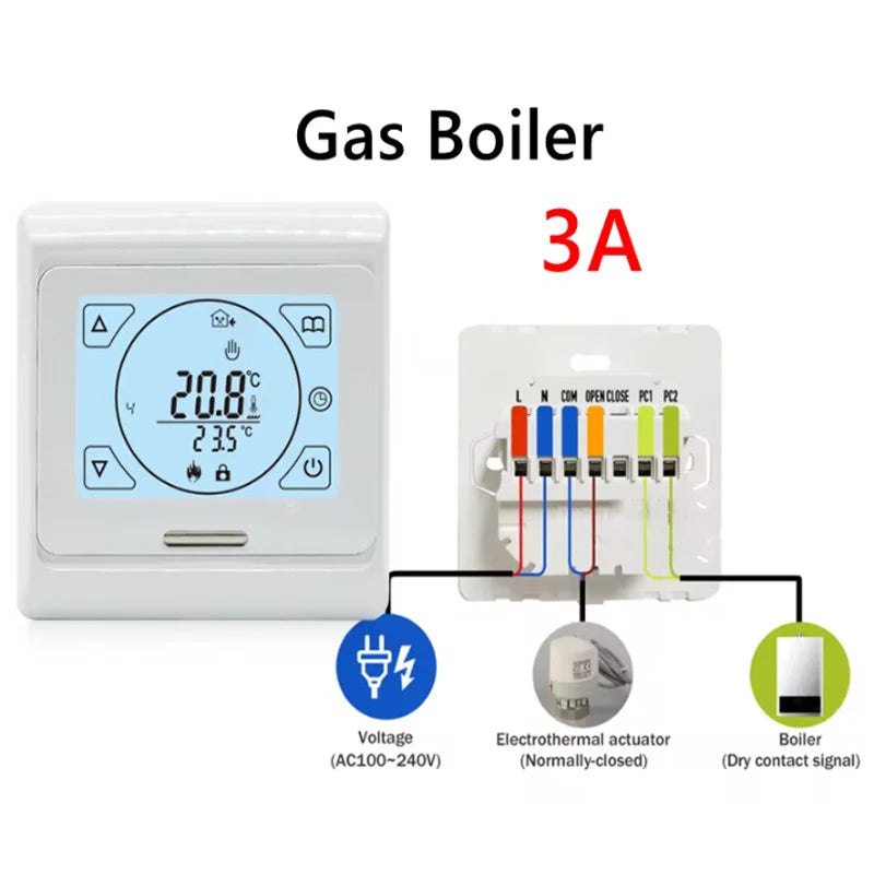 Maintain perfect comfort with this heat electric room thermostat—compatible with water and gas boilers for precise floor heating temperature control!
