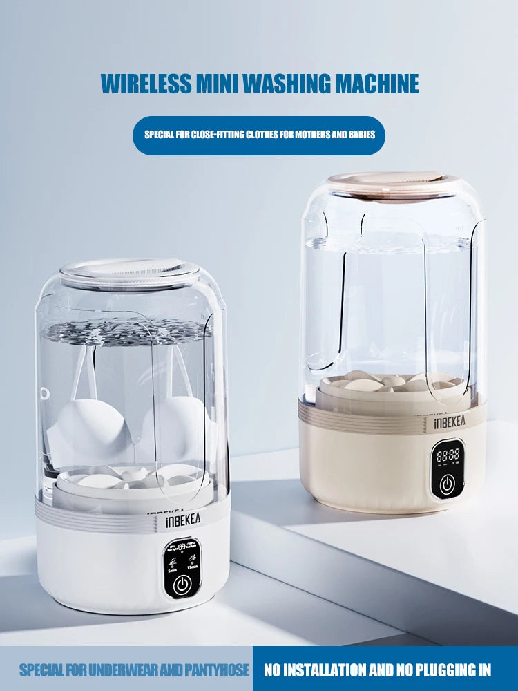 2025 wireless mini digital washing machine, rechargeable portable intelligent small underwear and sock specific washing cup 1.5L