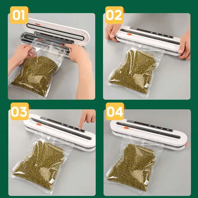New Automatic 30cm Vacuum packaging machine Food Vacuum sealer for Dry wet soft powder Household food Storage Sealing machine
