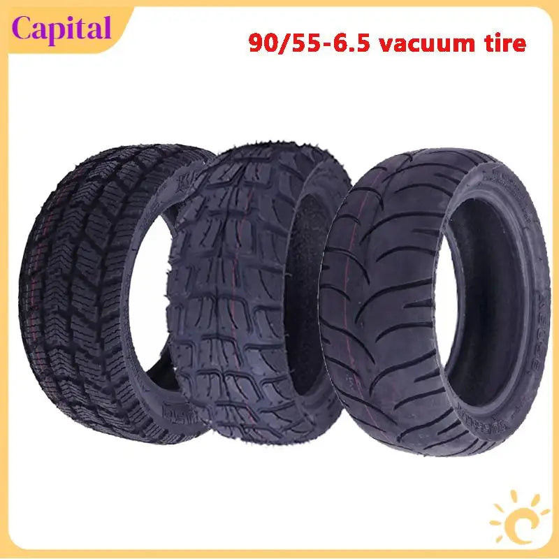 10 Inch 90/55-6 Vacuum Tire Electric Scooter Tyre, 90/55-6.5 for Electric Skateboard Hoverboard Balance Wheel Replacement Parts