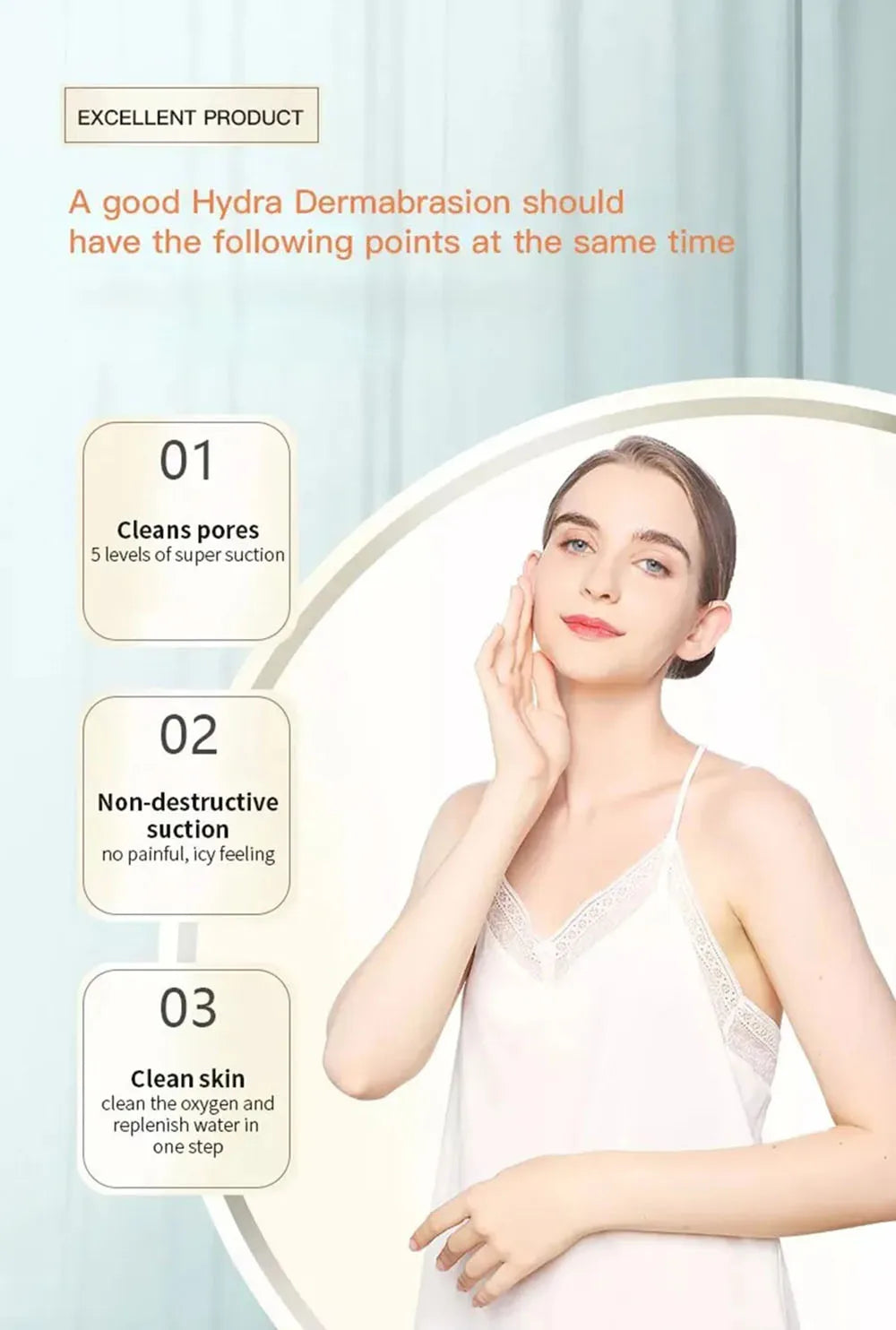 Experience advanced skincare with the new small bubble oxygen injection instrument. This Hydra Dermabrasion device combines Aqua Facial Cleaning, Suction for blackhead removal, and gentle exfoliation for clear, radiant skin.