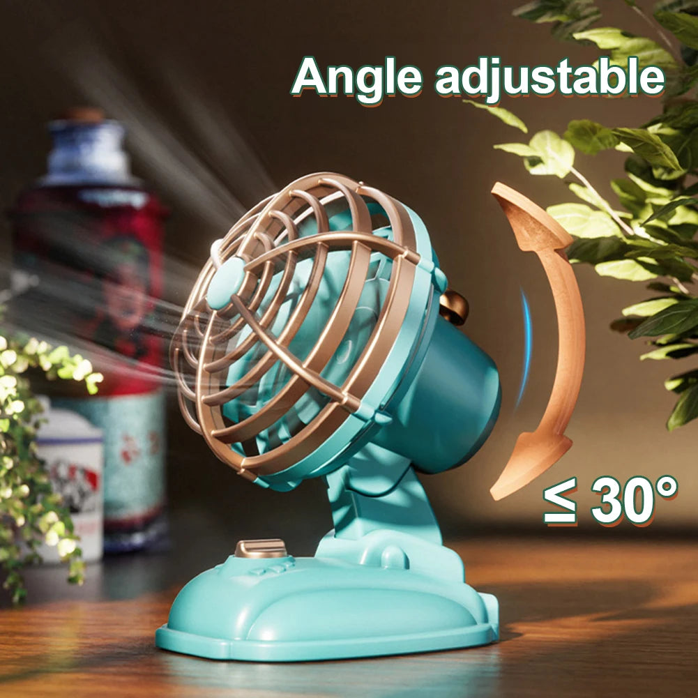 1Pc Retro USB Charging Handheld Fan Silent Mini Fan Summer Portable Outdoor Travel Office Mini Fan Ultra Quiet Folding Mini Fan