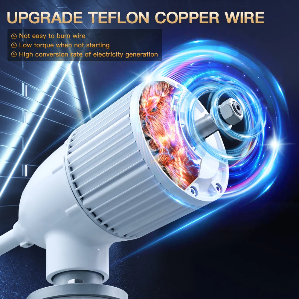 2KW 5KW Horizontal Axis Wind Turbine 12V 24V 48V 96V Wind Generator CE Certified Free Energy Low Speed Off Grid for Home Use