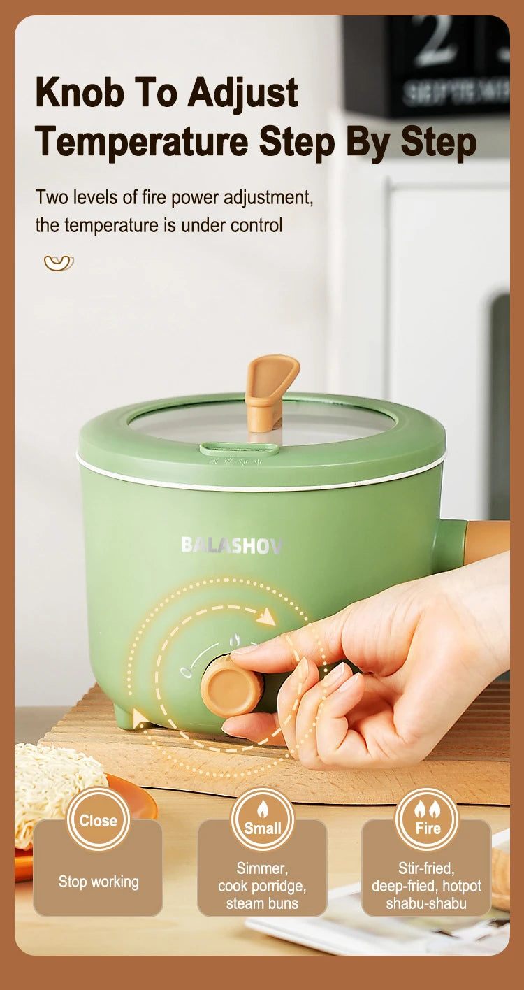 220V/110V Multifunction Cooker Household Single/Double Layer Hot Pot Mini Electric Cooking Machine Non-stick Pan Pots EU /USPlug