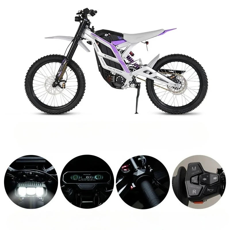 Tc 79Bike Aluminum Alloy Full Absorber Falcon Electric Off-Road Vehicle Adult 72V Off-Road Motorcycle Mountain Off-Road Electric