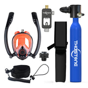 THAISTONE Diving Tank with Snorkel Mask 0.5L Mini Scuba Portable Lungs Oxygen Cylinder Full Face Diving Mask 5-10 Mins