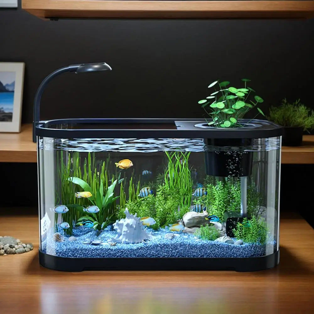 Aquarium Kit Betta Fish Tank For Beginners Desktop Beginner Aquarium Small Household Fish Bowl For Aquatic Animals Betta Turtle