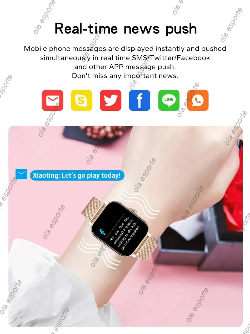 Stay stylish and connected with this versatile smartwatch designed for both men and women!