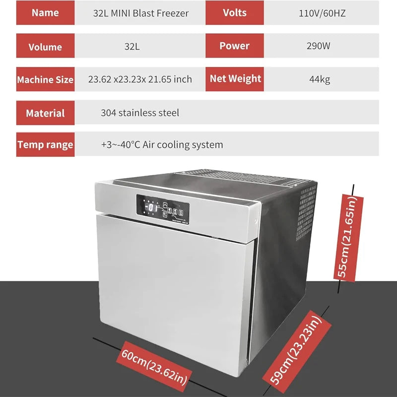 Efficient Fresh Meat Freezer Small Quick Freezer Low-Temperature Seafood Freezing Equipment