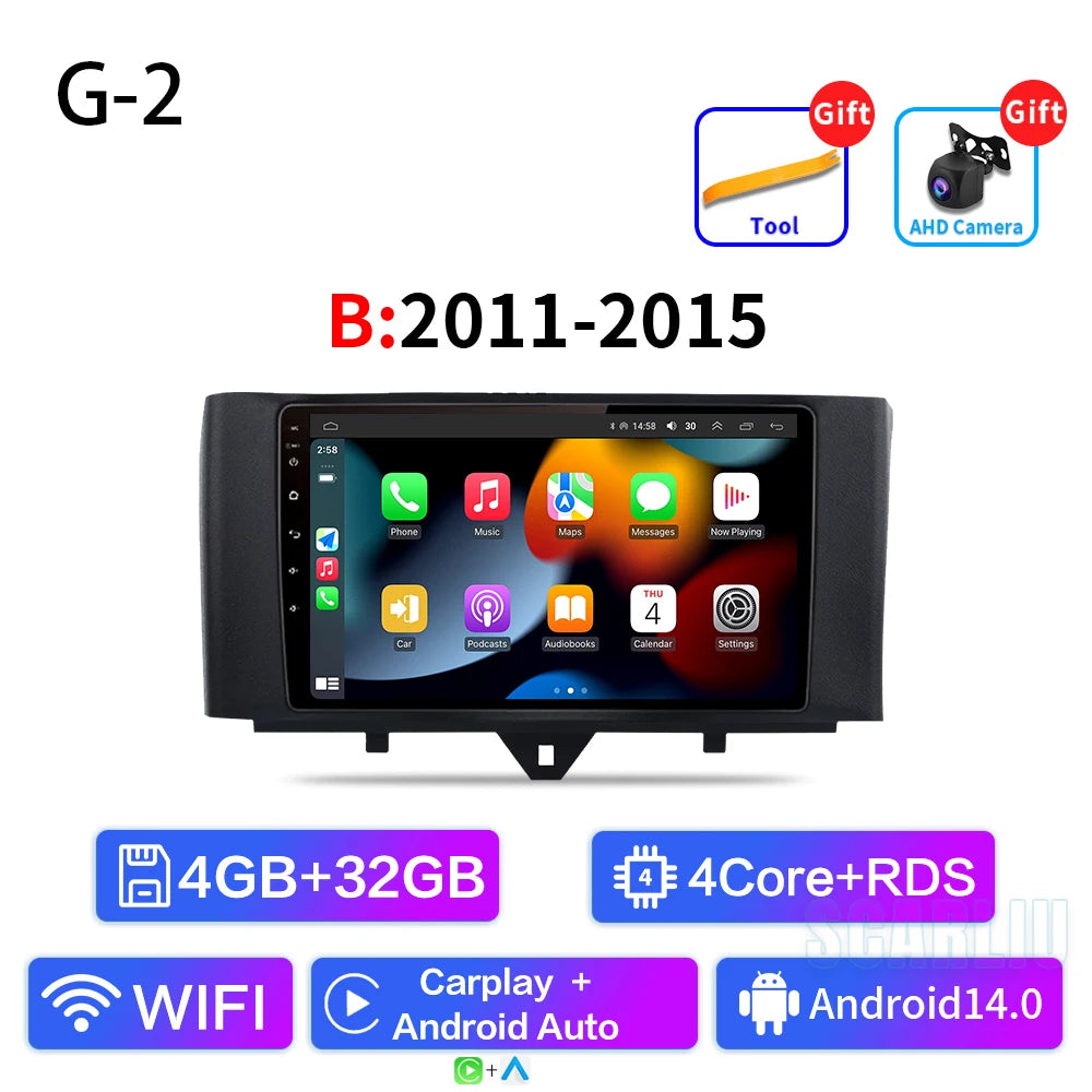 For Smart Fortwo 451 2005 - 2010 2010-2015 Multimedia GPS Navigation DSP RDS 4G SWC CarPlay 2Din 9inch Android Auto Car Radio