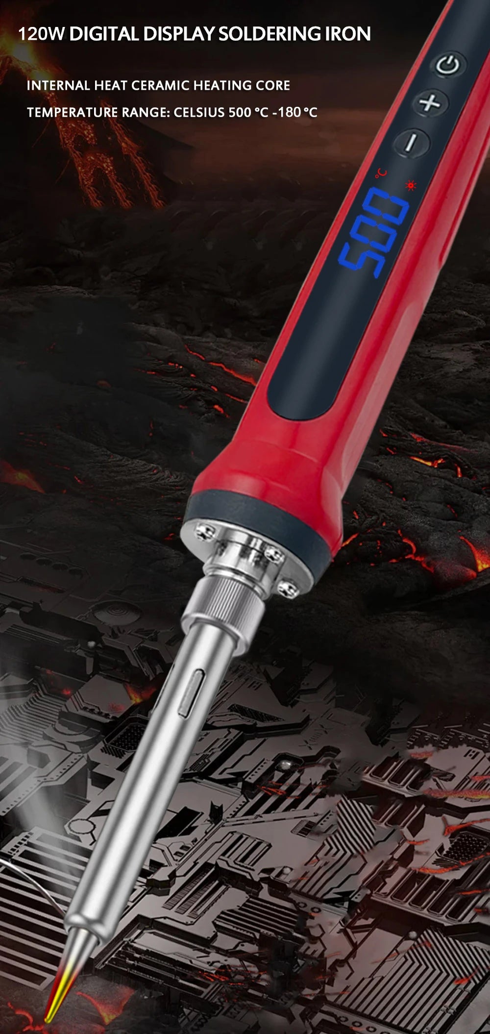 Tackle your projects with precision using this 80W soldering iron kit—featuring adjustable temperature control and an LCD display for easy, accurate welding!