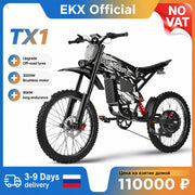 EKXBIKE TX1 Electric Motorcycle 80Km/h 6000W Peak Motor, 60V30AH Lithium Battery, Adult Off-Road Electric Mountain Bike
