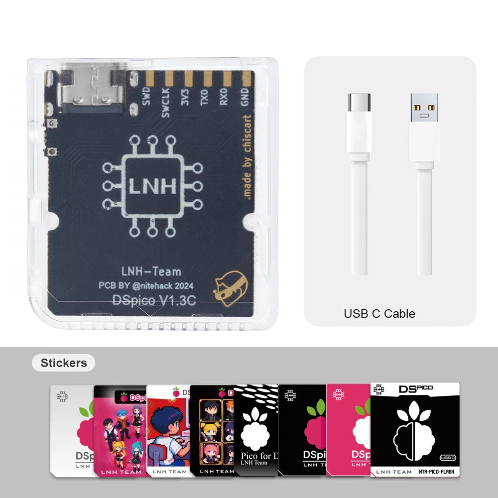 Chiscart  DSpico USB C Version Game Cartridge For NDS NDSL DSi 3DS Consoles