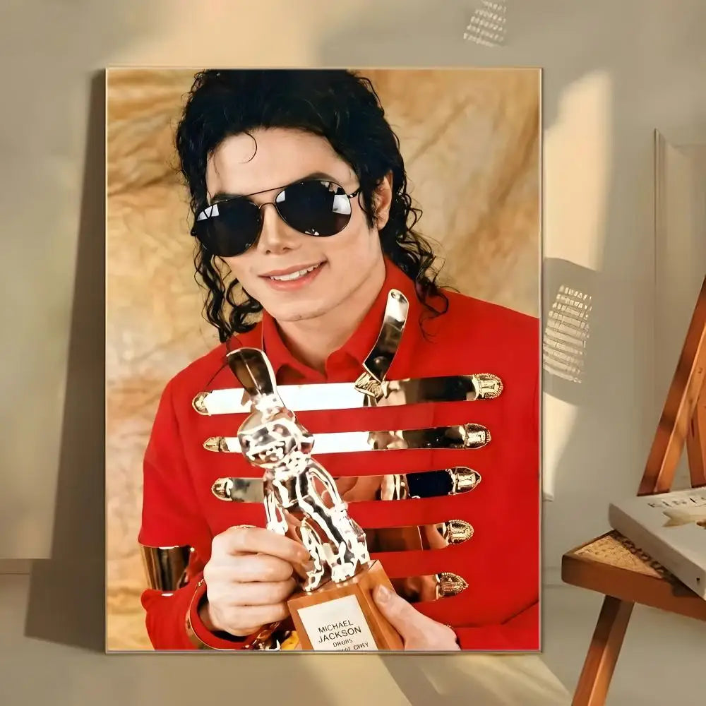MJ M-Michael Singer J-Jackson Poster  Self-adhesive Art Waterproof Paper Sticker Coffee House Bar Room Wall Decor