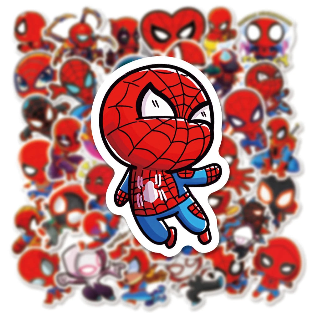 10/30/50pcs Cartoon Marvel Spider-Man Stickers Anime Super Hero Sticker DIY Stationery Phone Laptop Funny Graffiti Decals Decor