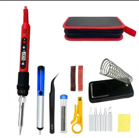 Tackle your projects with precision using this 80W soldering iron kit—featuring adjustable temperature control and an LCD display for easy, accurate welding!