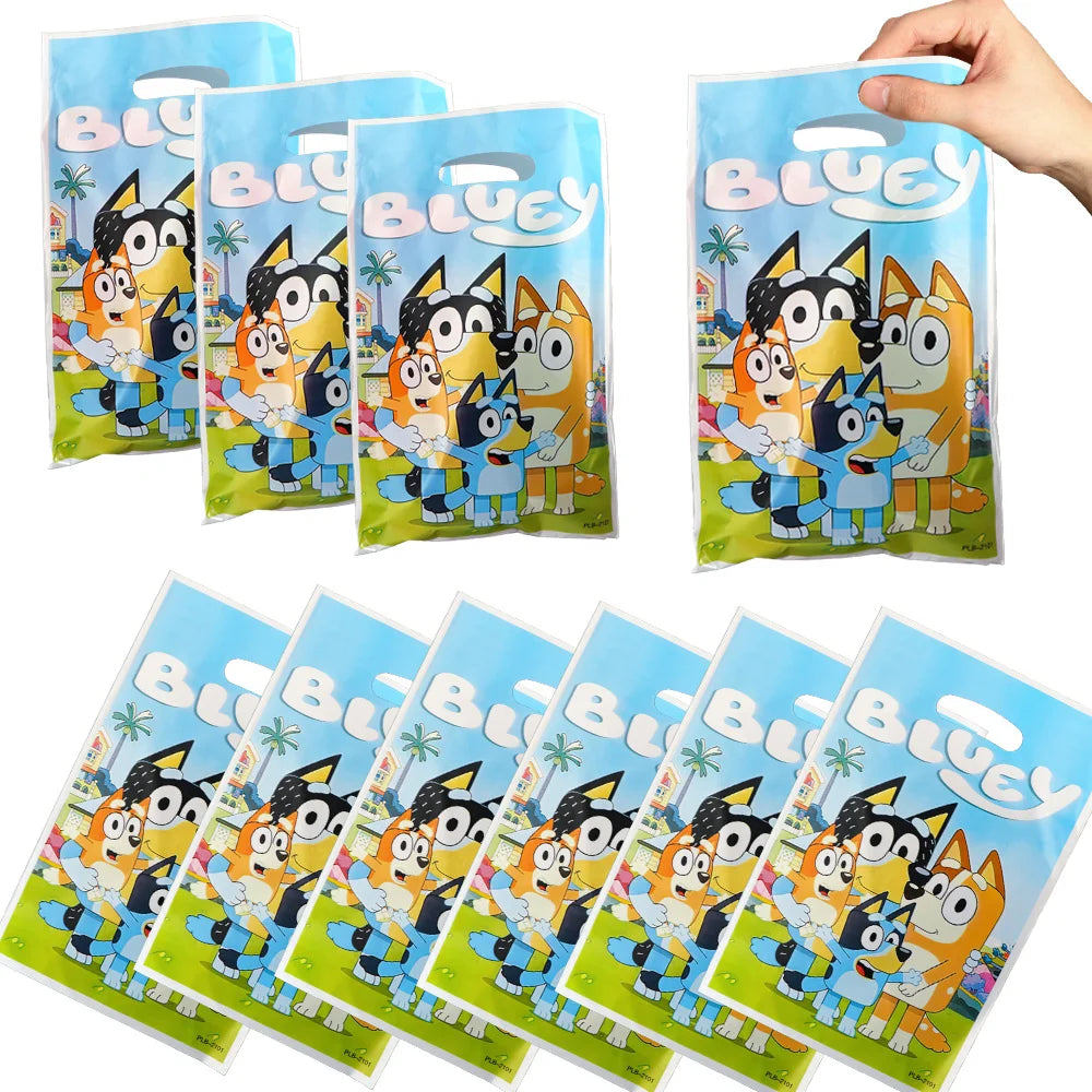 Blue dog Birthday Party Supplies Goodie Bag Stuffers Fillers Tableware Plates Cups Napkins Tablecloth Party Favor Decorations