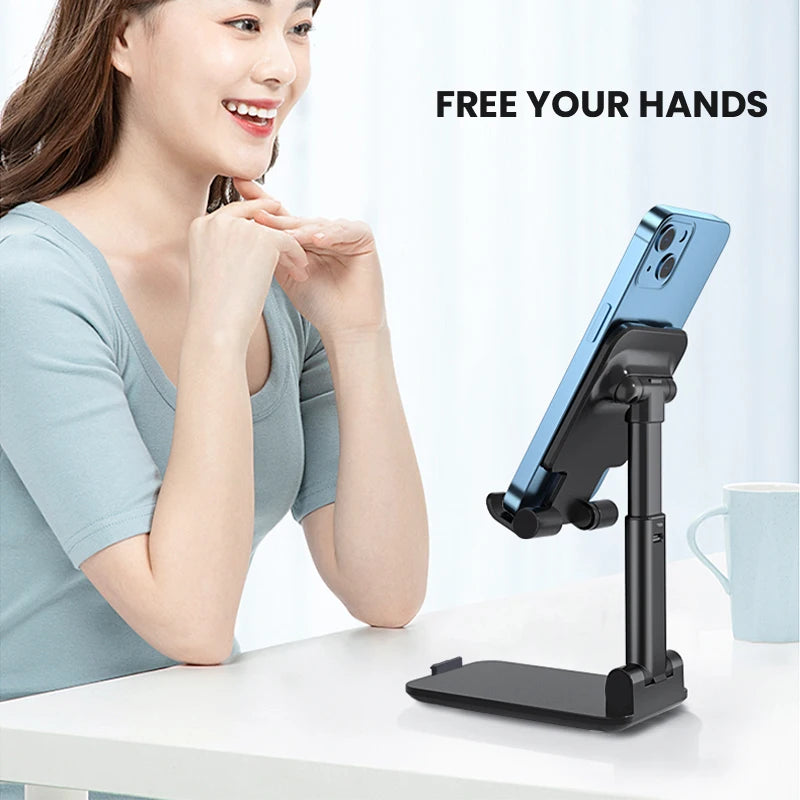 Keep your phone within easy reach with this adjustable desktop phone holder stand—perfect for hands-free use and quick access!