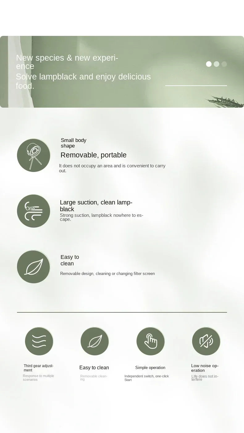 2024 New Portable Exhaust Fan Small Kitchen Hood Extractor Barbecue USB Supply Desktop Range Hoods Mini Suction Cooker Hood